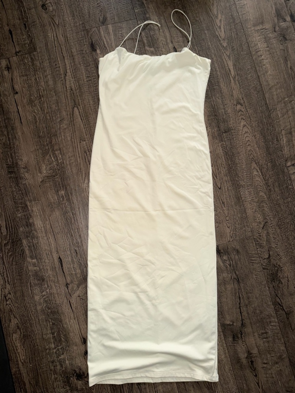 Forever 21 Cream Maxi Slip Dress with Spaghetti Straps